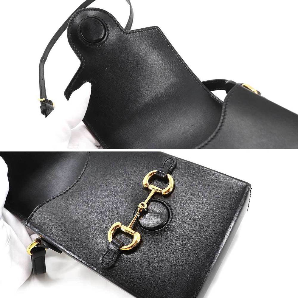 Gucci Horsebit 1995 Mini Bag Shoulder Leather Black - Picture 7 of 8